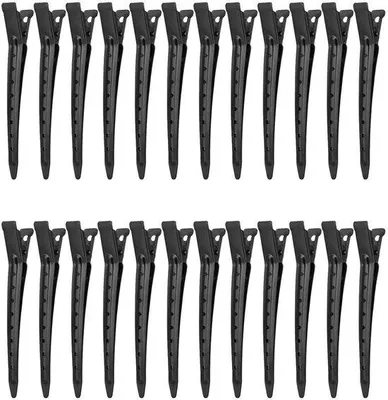 Produktbild von 24-teilige Haarclips, schwarze Metall-Krülclips, Ecken-Klemmen
