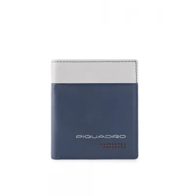 Image de Urban Portefeuille en cuir Porte-cartes de crédit En bleu gris pour les hommes