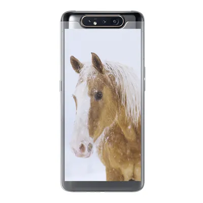 Produktbild von MuchoWow® Handyhülle Schutzhülle Hülle für Samsung Galaxy A80 Pferd - Schnee - Winter Silikon Softcase Handy Hülle - Schutzdeckel
