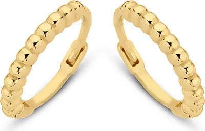 Produktbild von New Bling 9NBG-0060 - Gouden oorringen - 14 Karaat - Bewerkt - 11,5mm - Geel Goud