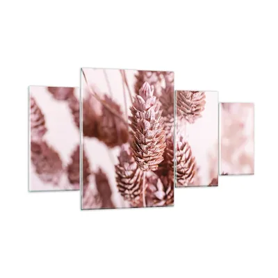 Produktbild von Bilder auf glas - 4 Teile - Getrocknet Blume Eco - 160x90cm - Glasbilder - Wandbilder - Bilder - zum Aufhängen bereit - Wanddekoration aus Glas - Glas Bilder - Wandbild auf Glas - GDL160x90-4912