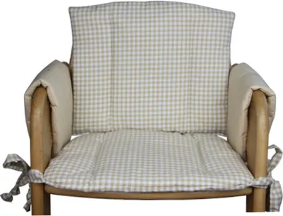 Produktbild von Sitzkissen Sitzverkleinerer beige kariert für Herlag Treppenhochstuhl
