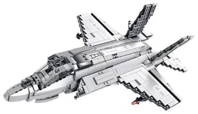 Zdjęcie produktu dla LEAN Toys 28910 Zestaw konstrukcyjny myśliwiec F-35 Lightning II, 1490 elementów, szary