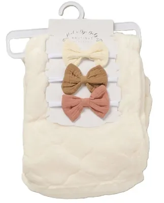 Produktbild von Babydecke Kuscheldecke Taufdecke Baby Geschenk zur Geburt Babygeschenk Set 4tlg