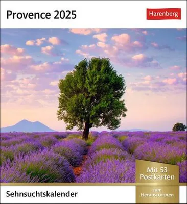 Zdjęcie produktu dla Kalendarz „Tęsknota za Prowansją” 2025 – kalendarz tygodniowy z 53 pocztówkami