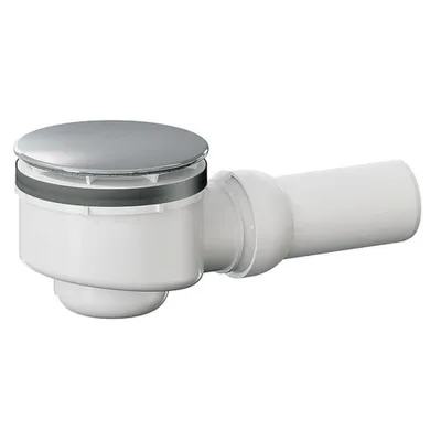 Produktbild von Ablaufgarnitur für Duschwannen, verstellbar mit Kugelgelenk, Höhe 85mm, Ø 90mm, Siphon ORIO DN50