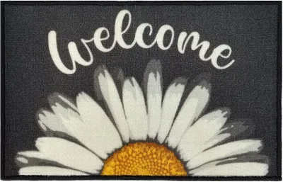 Produktbild von Hochwertige Fußmatte "Welcome Gänseblümchen" 40x60cm groß für Innen & Außen - Schmutzfangmatte rutschfest, waschbar & wetterfest - für Eingangsbereich & Außenbereich