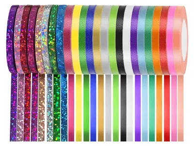Imagen del producto de Omgoods - Juego de 64 cintas de satén coloridas para decoración