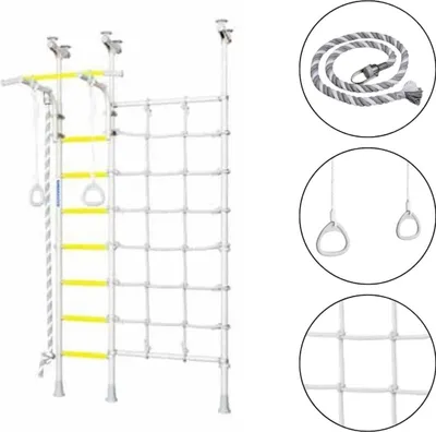 Produktbild von Wallbarz Sprossenwand kinderzimmer aus metal Funny Monkey 9D | Kletternetz Kinder indoor mit Deckenmontage