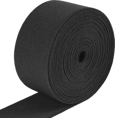 Produktbild von 6 Meter lange, flache Gummibänder – Länge: 6 m – für Bastelarbeiten – 50 mm breit – Schwarz