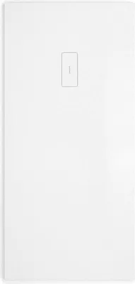 Produktbild von Mineralguss-Duschwanne extra flach FUSION Schieferoptik WEISS 100x140cm