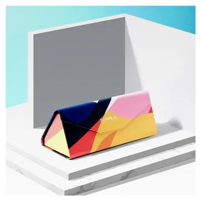 Produktbild von Faltbares Brillenetui-Set (2 Stück) – 2 Designs | Magnetverschluss | Kunstleder mit Filz | Kompakt & Platzsparend | Für Sonnenbrillen & Lesebrillen