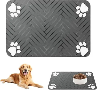 Productafbeelding van Honden- en kattenvoerbakken, 50 x 30 cm - Absorberende voerbakken - Sneldrogende voerbakken voor voer en water