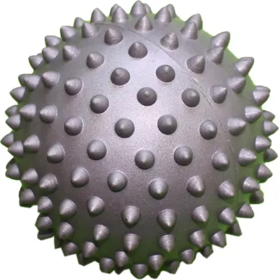 Produktbild von 7,5 cm PVC Spiky Harter Massageball Triggerpunkt Sport Hand Fuß Schmerz Fasziitis RelieverGrau