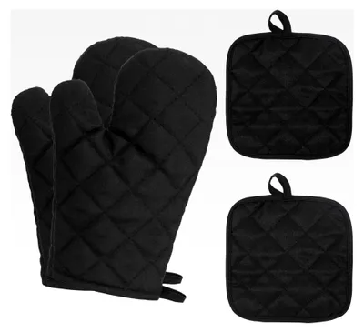 Produktbild von Ofenhandschuhe - Hitzebeständiges Kochhandschuh-Set mit 4 rutschfesten Topflappen für Kochen, Backen und Grillen