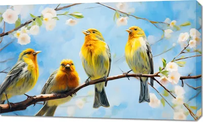 Produktbild von Bild 100x60cm Frühlingspfiffe