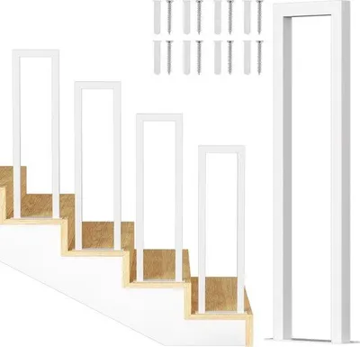Immagine prodotto di Scala da balcone in ferro a forma di U, 95 cm, bianca