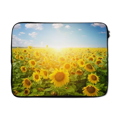 Produktbild von MuchoWow® Laptop Hülle 15 Zoll Sonnenblume - Sonne - Wolken Laptoptasche - Laptoptasche - Sleeve - Rundum-Schutz