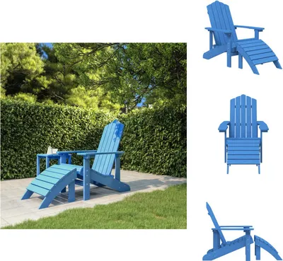 Obrázek produktu pro vidaXL Adirondack zahradní židle s podnožkou HDPE aqua blue - Zahradní židle