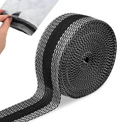 Aufbügelbares Saumband, 10 m x 25 mm, schwarz, waschbeständig, selbstklebend