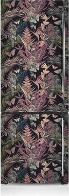 Produktbild von Aufkleber Kühlschrankmagnete Dekoration Kühlschrankfolie 60x190 cm - Vögel und Blätter