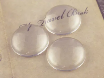 Produktbild von Vintageparts Cabochons Glas klar rund, 20 mm, 3 Stück
