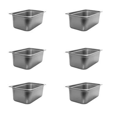 Produktbild von AcMax 6 Stück GN 1/1 Gastronormbehälter GN-Behälter Gastronorm Edelstahl 28 Liter Tiefe 200mm