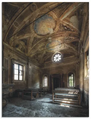 Produktbild von ARTland Wandbild Alu für Innen & Outdoor Lost Place Alte Kirche Architektur Größe: 30x40 cm