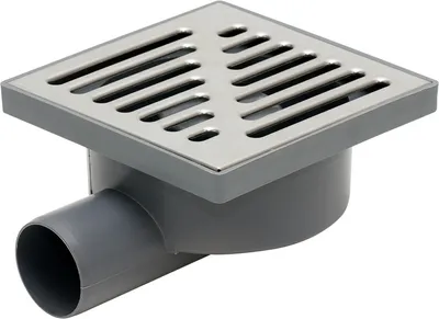 Produktbild von Seitlicher Bodenauslass Edelstahl-Gitterrost 150x150mm Boden Boden-Abflussgullyverschluss