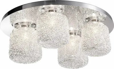 Productafbeelding van Fabas Luce plafondlamp Windsor, chroom, met glazen kap, diameter 45 cm, max. 4 x 40W, fitting G9