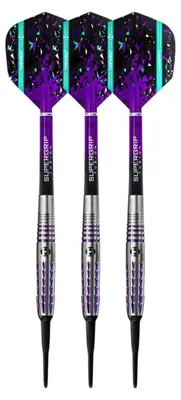 Obrázok produktu pre Harrows - Šípky „The Tornado 2“, mäkká špička, balenie po 3 ks PP4071 (19,5 g) (fialová)