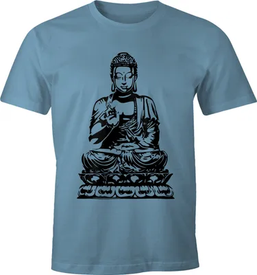 Produktbild von Herren T-Shirt Buddha Moonworks® stone blue L