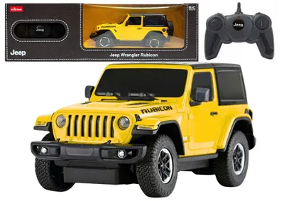 Immagine prodotto di Auto radiocomandata RC Jeep Wrangler JL Rubicon, marca Rastar, colore giallo, scala 1:24