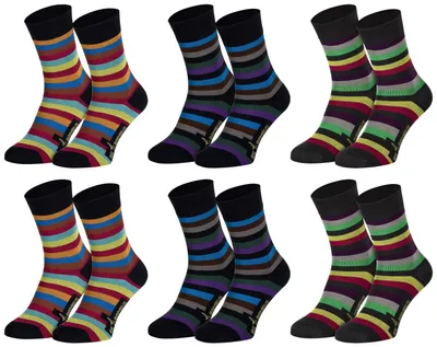 Tobeni 6 Paar Bambus-Socken ohne Gummi Damen Herren Business-Socken Fröhliche Farben
