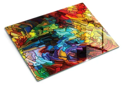 Imagen del producto de Tabla de cortar de vidrio - 40x30 cm - Tabla para la cocina - Vidrio templado - Protector para encimeras - Tabla para servir - Resistente al calor - Vidrio de colores