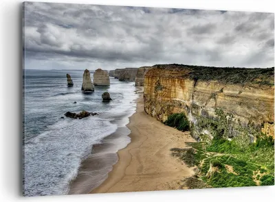 Produktbild von Bild auf Leinwand - Leinwandbild - Strand Ozean Landschaft - 100x70cm - Wand Bild - Wanddeko - Leinwanddruck - Bilder - Kunstdruck - Wanddekoration - Leinwand bilder - Wandkunst - AA100x70-0141