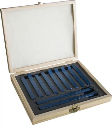 Produktbild von GÜDE Drehmeissel-Set 11-teilig in Holzbox Drehmeißel