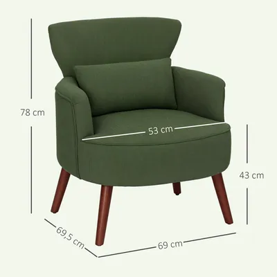 Produktbild von HOMCOM Sessel Loungesessel mit Armlehnen, Relaxsessel mit Kissen Cordoptik