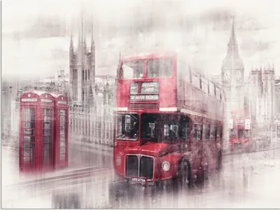 Produktbild von ARTland Wandbild Alu für Innen & Outdoor London Westminster Collage Größe: 80x60 cm