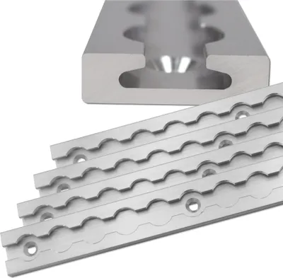 Produktbild von Airlineschiene eckig Aluminium 0,5 m, 2er Set – silber eloxiert | Zurrschienen Transport Schiene