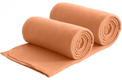 Produktbild von 2er Set Eco Fleecedecken aus 100% recyceltem Material + OEKO-TEX 130x160 ca. 400 g - orange mit Anti-Pilling und Kettelrand