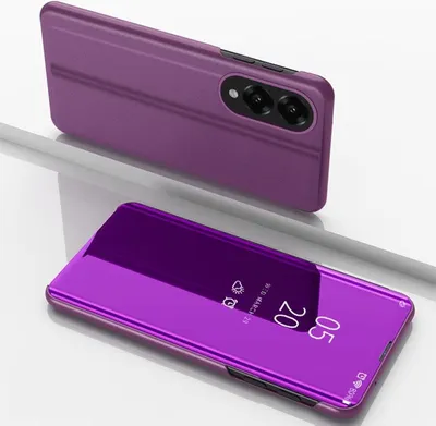 Produktbild von Für Samsung Galaxy S25 Edge 5G View Spiegel Handy Smart Cover Wake UP Funktion Case Magenta