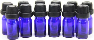 Obrázok produktu pre Sklenená fľaštička s kvapkadlom a sklenenou trubicou na éterické oleje – balenie po 12 kusoch