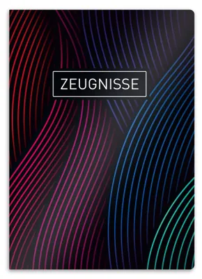 Produktbild von Urkundenmappe DIN A4, stabile Dokumentenmappe, Präsentationsmappe für Urkunden - 20 stabile Fächer - für Kinder, Jugendliche, Schüler, Mädchen, Jungen (Design mit Wellenlinien)