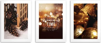 Produktbild von Elegante Poster für das Wohnzimmer Wanddekorationen Feiertage Glamour Gold 3x50x70