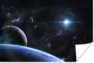 Produktbild von MuchoWow® Poster Planeten mit einem Stern 180x120 cm - Fotoplakat