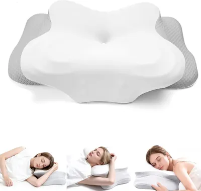 Produktbild von Nackenstützkissen Nackenkissen, Orthopädisches Memory-Foam-Kissen, Schlafkissen, Seitenschläferkissen, Ergonomisches Schlafkissen, mit 2 Höhen