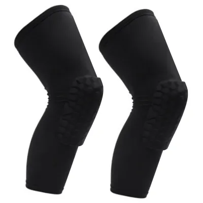 Obrázek produktu pro 2PCS kolenní ortéza Unisex prodloužená plástve proti kolizi Kompresní kolenní rukáv pro basketbal (černá M pro výšku 160-175 cm)