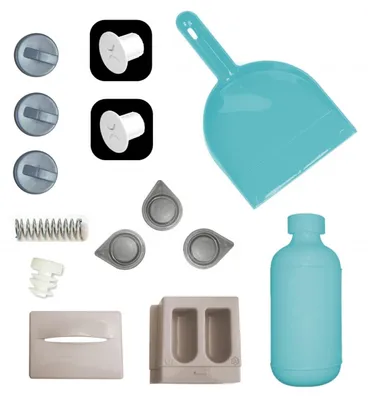 Produktbild von Smoby Set Kehrschaufel, Schrauben, Feder, etc. für Smoby Spielküchen und Spielhäuser u.a.