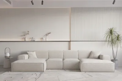 Produktbild von Wohnlandschaft U-Form CELES PREMIUM XS in Stoff Ascot Bukla Beige